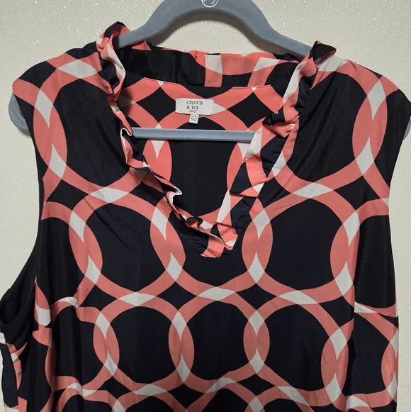 Crown & Ivy Navy and Pink Geometric Dress - Picture 4 of 4